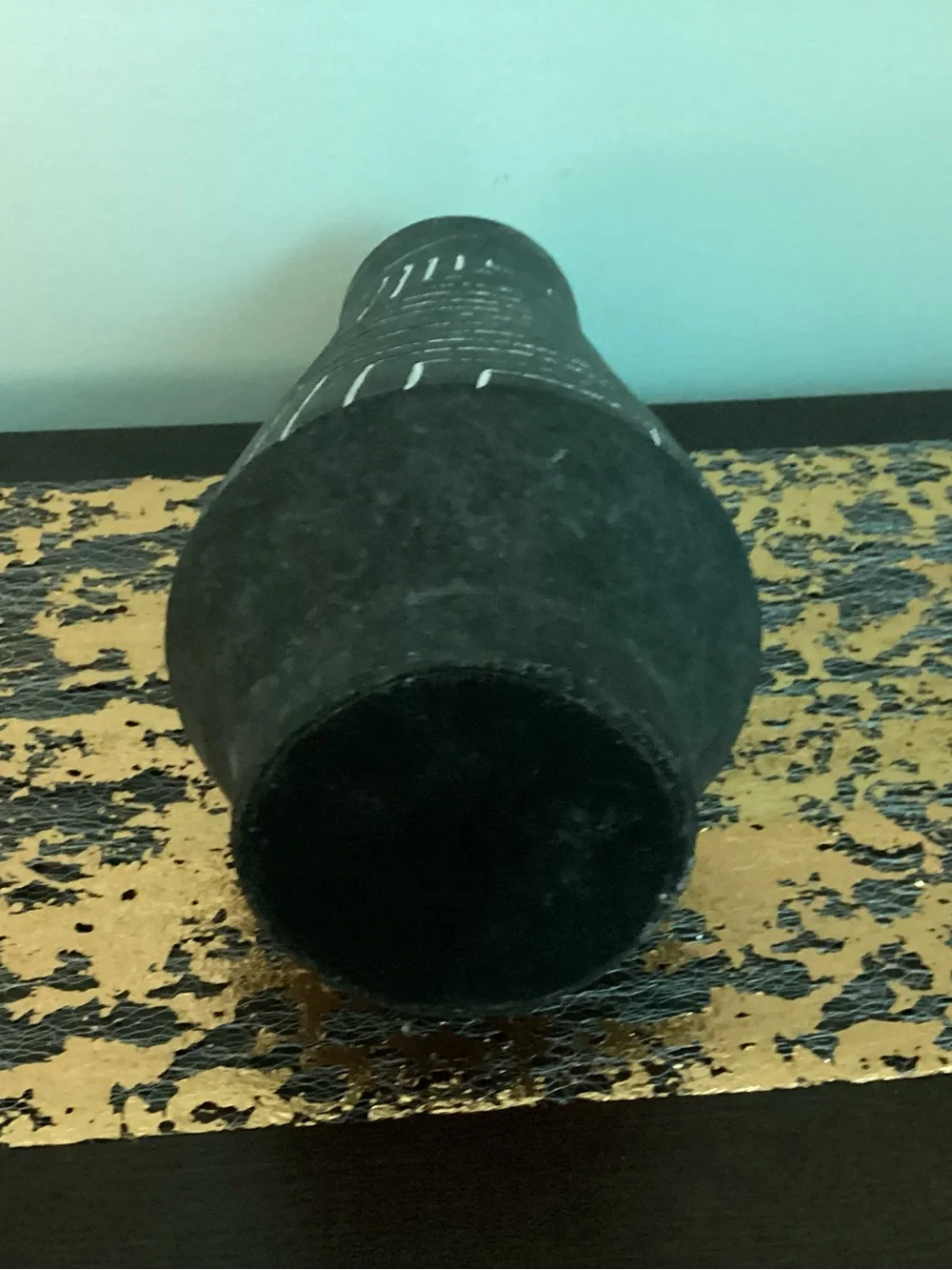 Source Unknown Black and White Geometric Ceramic Vase